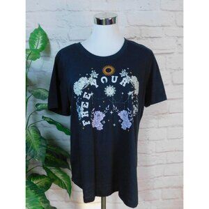 Kristin Nicole Shirt Womens XL Black Free Your Mind Graphic Boho Witchcore Tee
